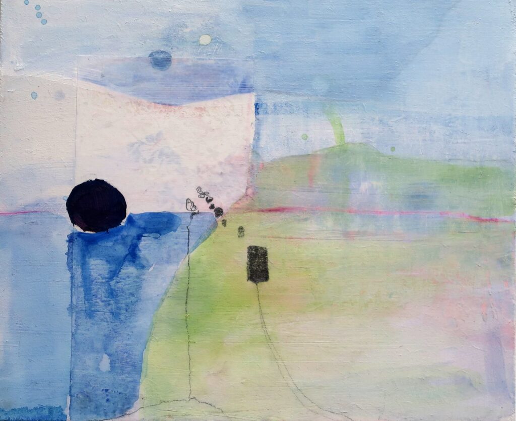 Something has yet to be Revealed XIII watercolour and mixed media on board 25 x 30cm 2013 Julie Brazil