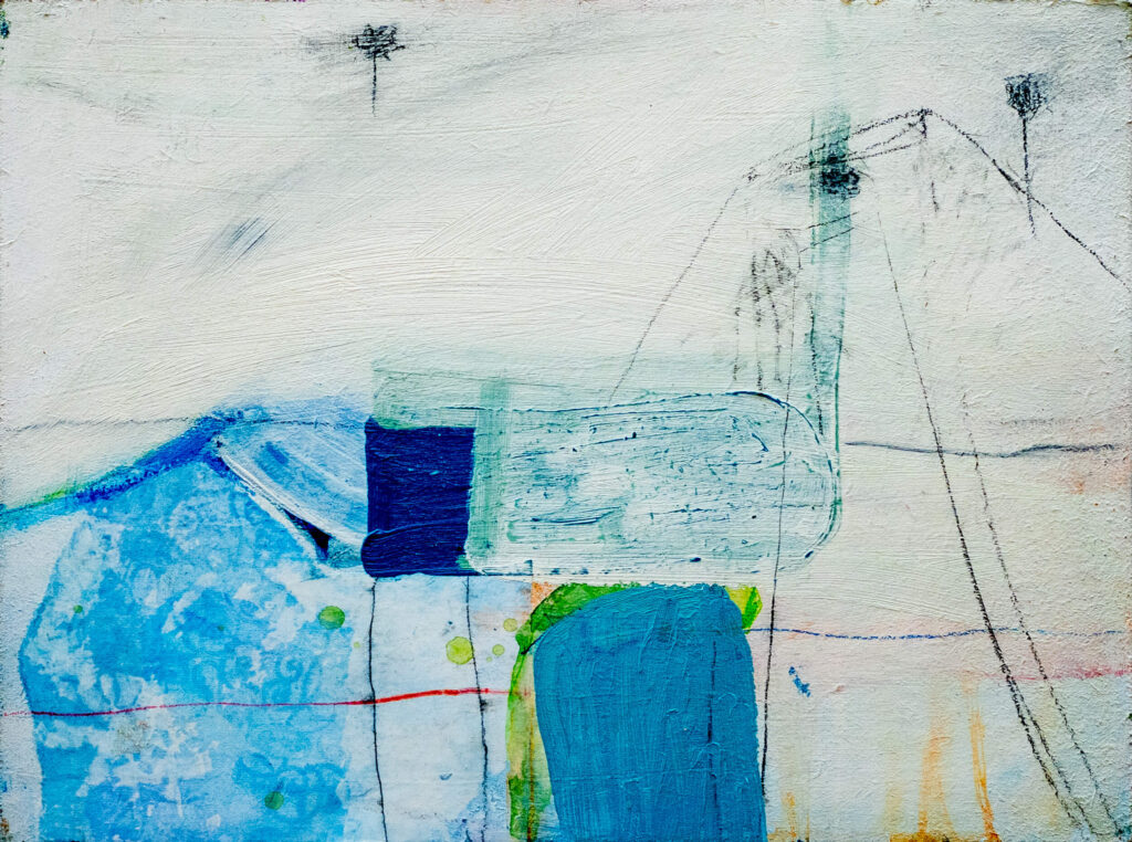 White Noise mixed media on board 46 x 35cm Julie Brazil