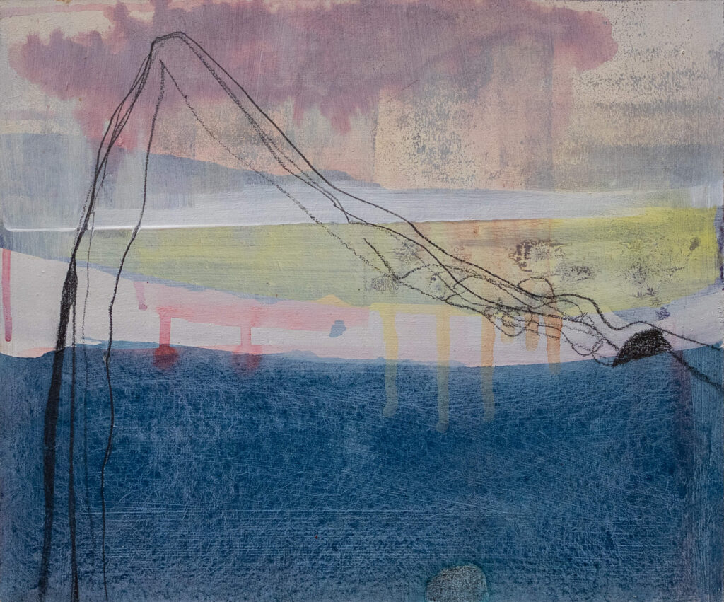 Shadow Falling mixed media on board 40 x 30cm Julie Brazil